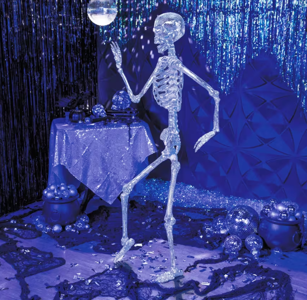 5 Ft Posable Disco Mosaic Skeleton