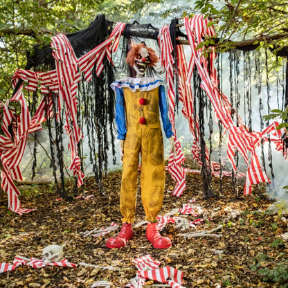 5 Ft Twitching scary Clown Animated Halloween Prop
