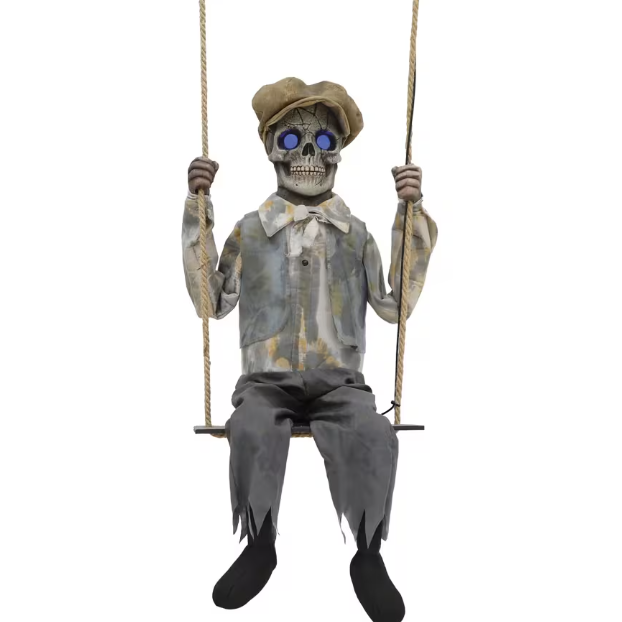 5 Ft Swinging Skeleton Boy Animated Halloween Prop