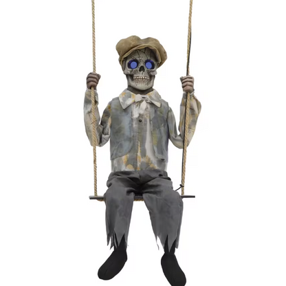 5 Ft Swinging Skeleton Boy Animated Halloween Prop