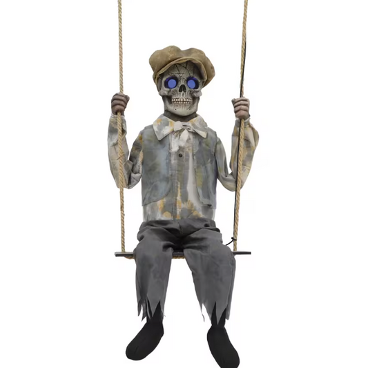 5 Ft Swinging Skeleton Boy Animated Halloween Prop