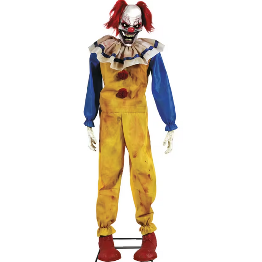 5 Ft Twitching scary Clown Animated Halloween Prop