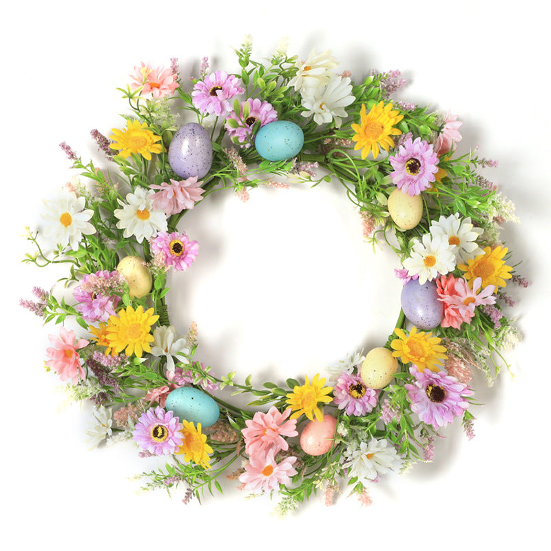17.7" Easter Spring Floral Wreath - 4 Styles