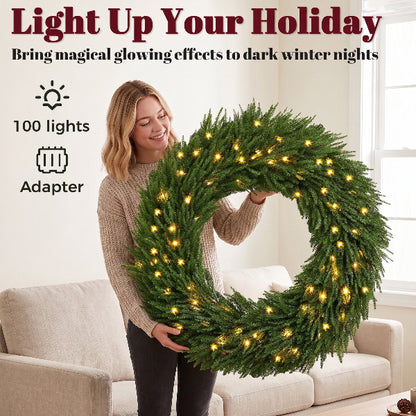 36 Inch Pre-Lit Norfolk Pine Christmas Wreath – additional product view 5