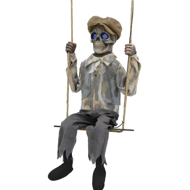 5 Ft Swinging Skeleton Boy Animated Halloween Prop