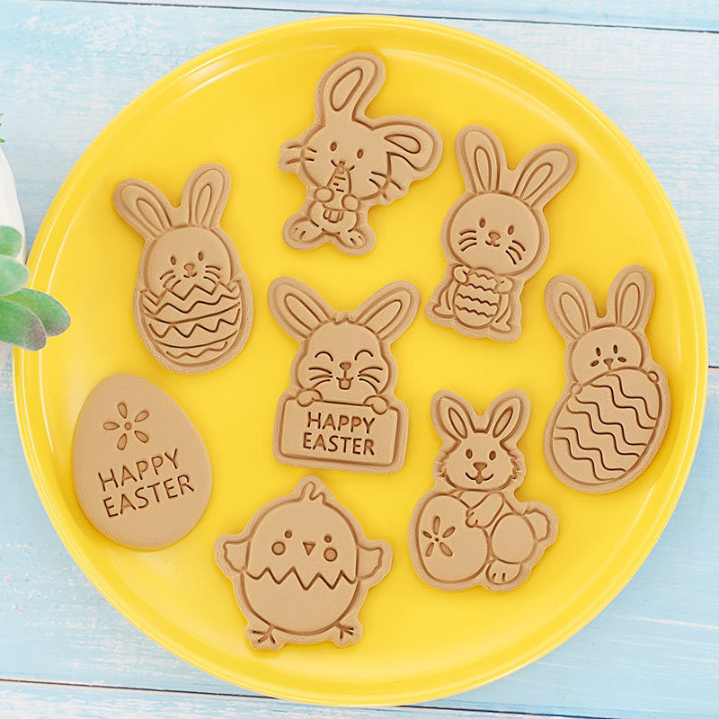 8 PC Easter Bunny Egg Cookie Cutter Mold