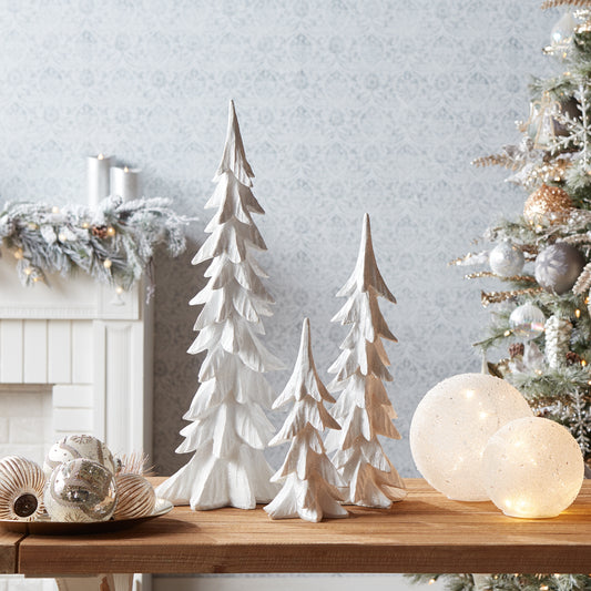 White Shimmer Tabletop Holiday Tree (Set of 3) — manufacturer image 2