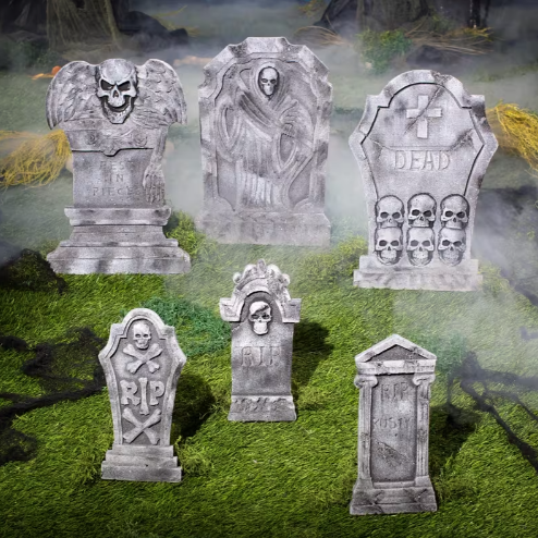 6 Pc. Spooky Tombstones Set Halloween decoration