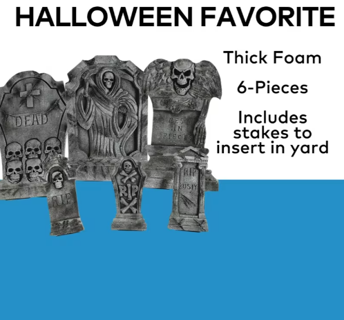 6 Pc. Spooky Tombstones Set Halloween decoration