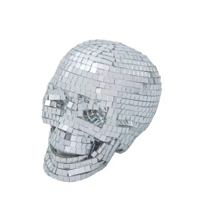 6" Disco Mosaic Skull Halloween Decoration