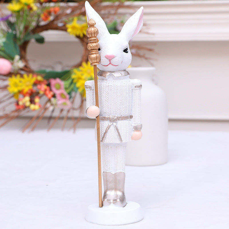 Easter Bunny Nutcracker Figurines - Resin