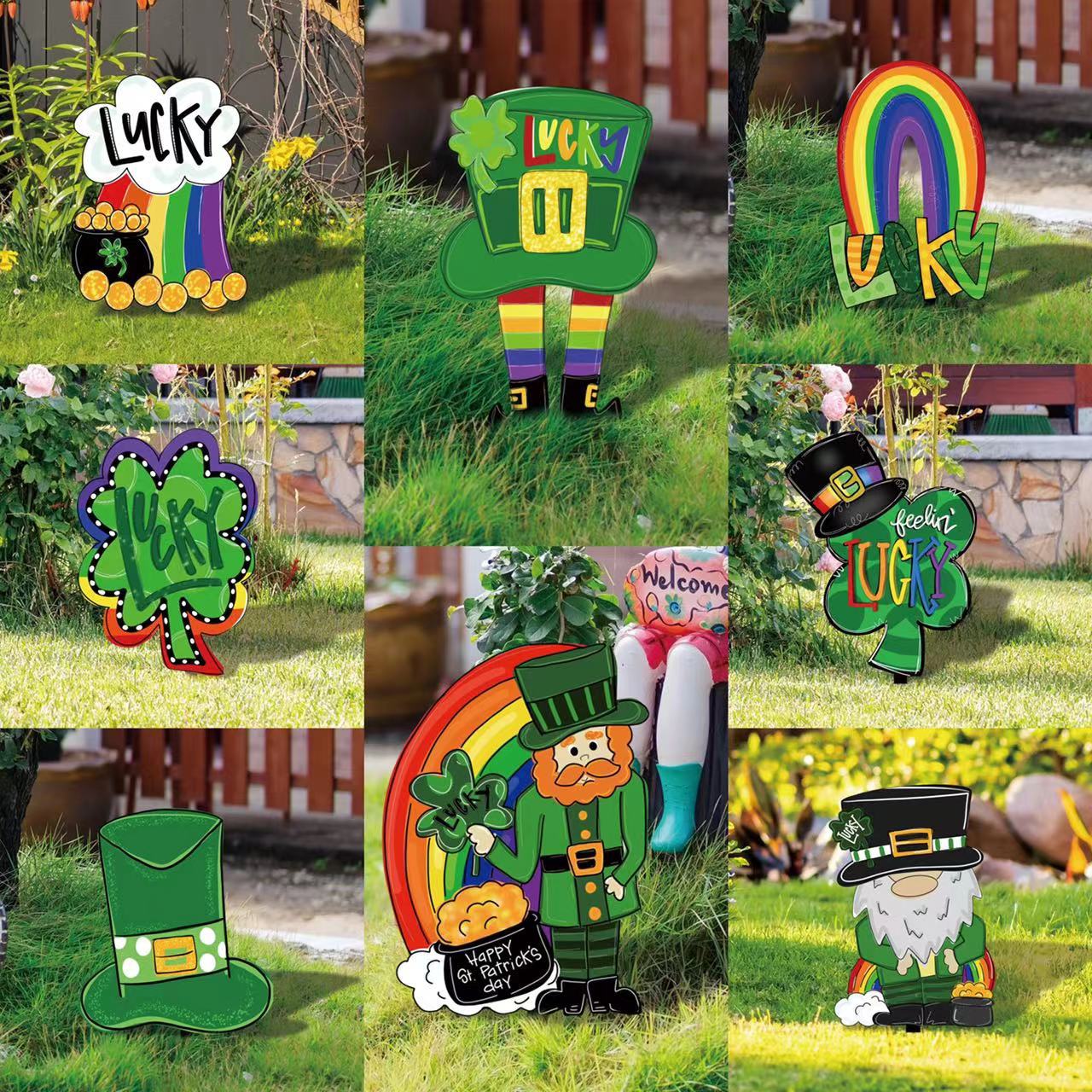 St. Patrick's Day-themed decorative signs outdoor yard decorations