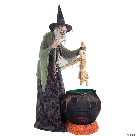 7 Ft Cauldron Cat-Tastrophe Witch