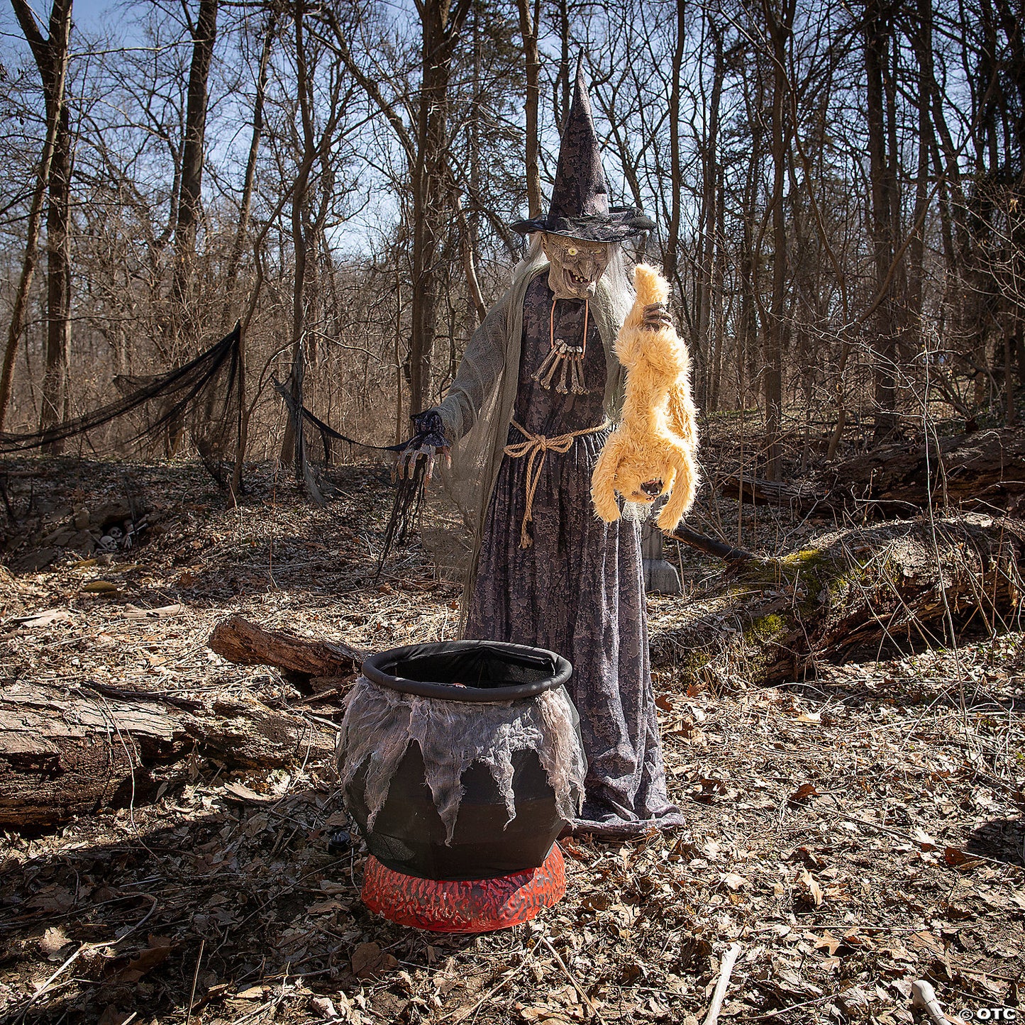 7 Ft Cauldron Cat-Tastrophe Witch