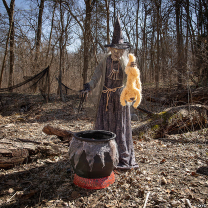 7 Ft Cauldron Cat-Tastrophe Witch