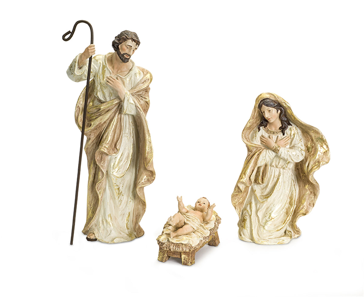 Nativity Holy Family Figurines with Gold Accents (Set of 3) — Melrose International product photo