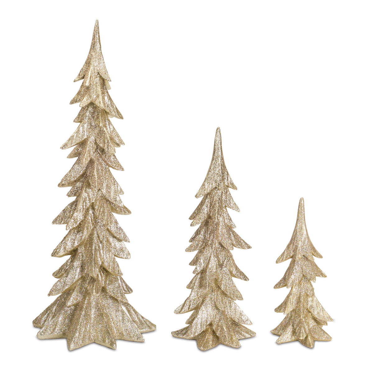Gold Shimmer Tabletop Holiday Tree (Set of 3) — Melrose International product photo