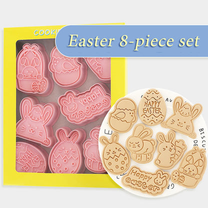 8 PC Easter Bunny Egg Cookie Cutter Mold