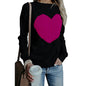 Valentines Day Womens Love Printed Pullover Heart Sweater