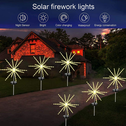 Solar Starburst Firework Path Light with Remote - White or Multicolor