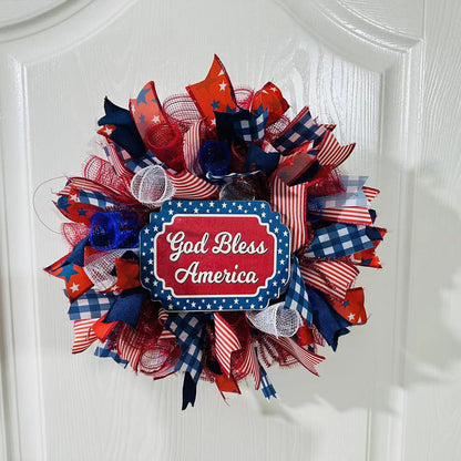 16 inch “God Bless America” Patriotic Ribbon Wreath