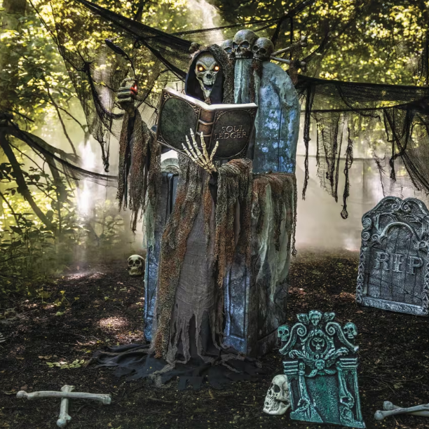 7 Ft Soul Collector Skeleton Animated Prop