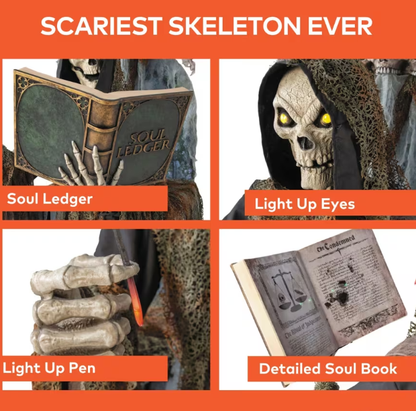 7 Ft Soul Collector Skeleton Animated Prop