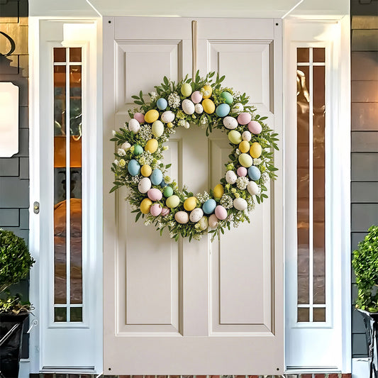70 inch giant Easter Decorative wreath with pastel Easter eggs 