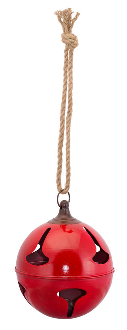 Red Metal Sleigh Bell with Jute Hanger (Set of 2) — manufacturer image 4
