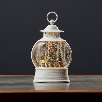 11.5 in Woodland Deer Snow Globe Lantern – manufacturer photo 2