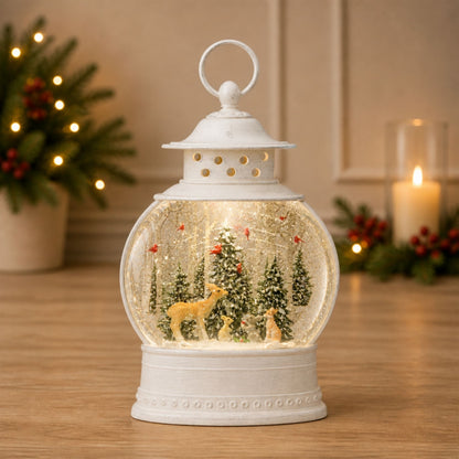 11.5 in Woodland Deer Snow Globe Lantern – manufacturer photo 3