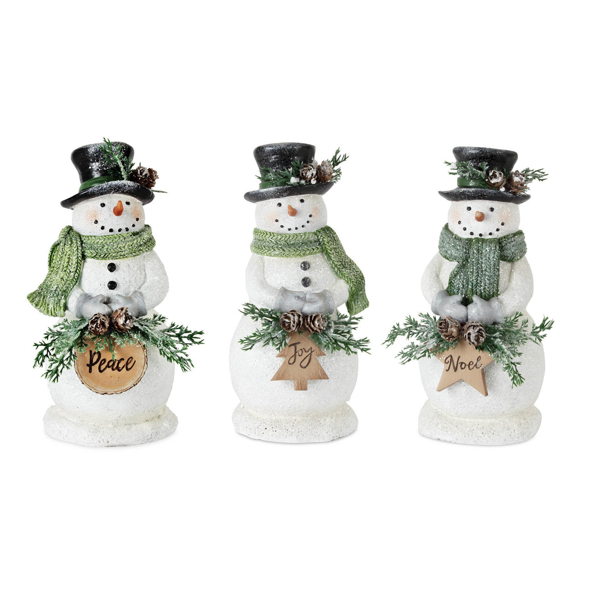 8.25 in Snowman Figurines – Set of 3 – manufacturer product photo