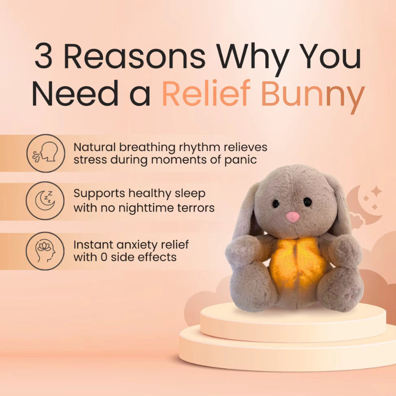 NEW! Breathing Bunny Baby Soothing Sensory Plush - Lights, Sound & Breathing Motion!