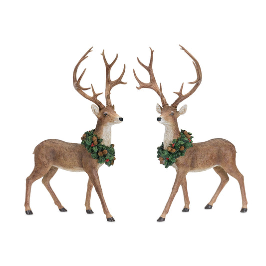 28 in Deer with Christmas Wreaths – Set of 2 – manufacturer product photo