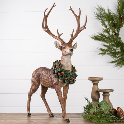28 in Deer with Christmas Wreaths – Set of 2 – manufacturer photo 2