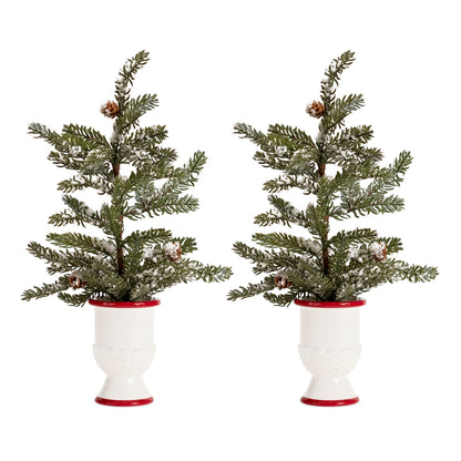 20-Inch Snow-Covered Potted Christmas Trees – Set of 2 – Melrose manufacturer photo 2