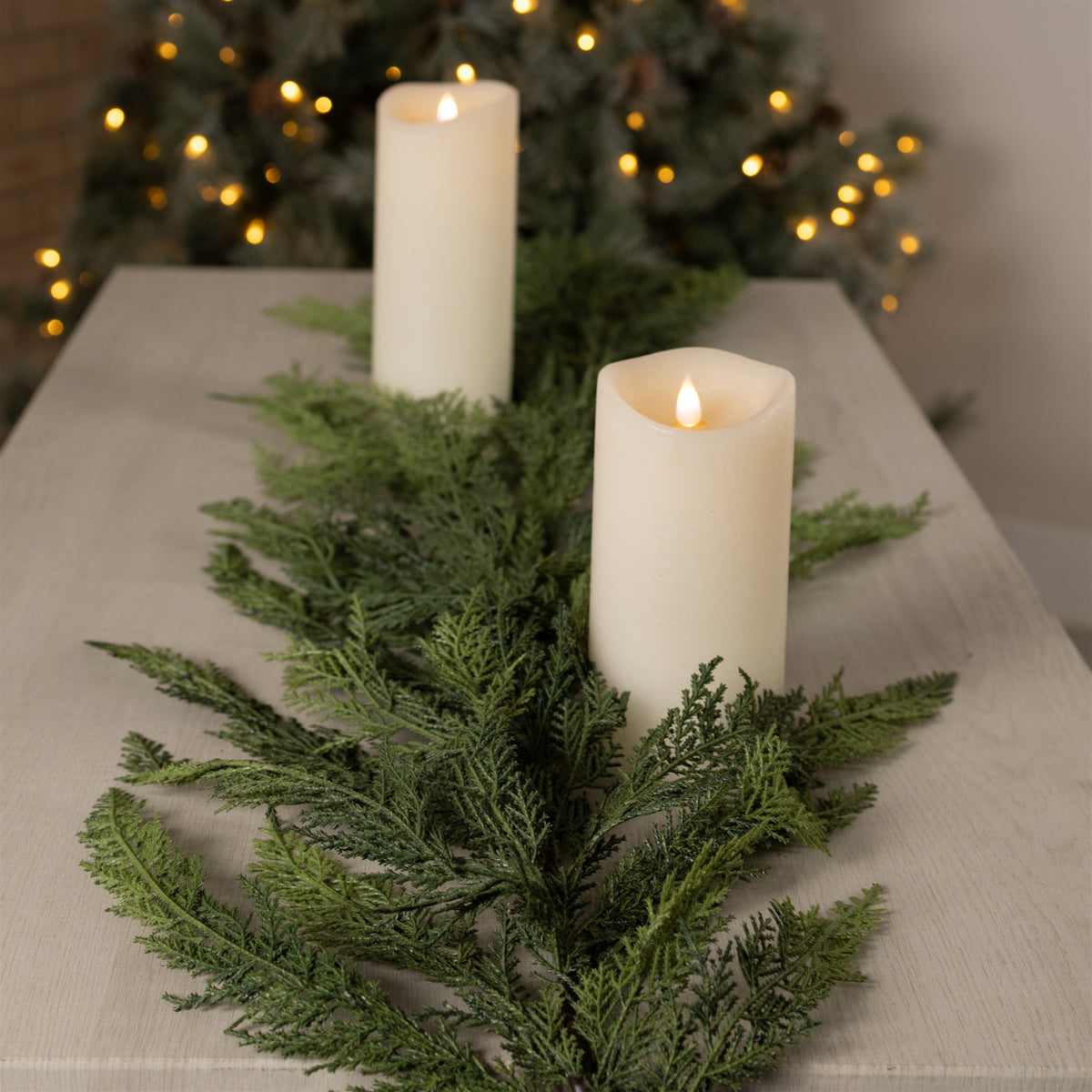 Winter Cedar Foliage Christmas Garland – Set of 2, 6 Ft Each — Melrose International product photo 2