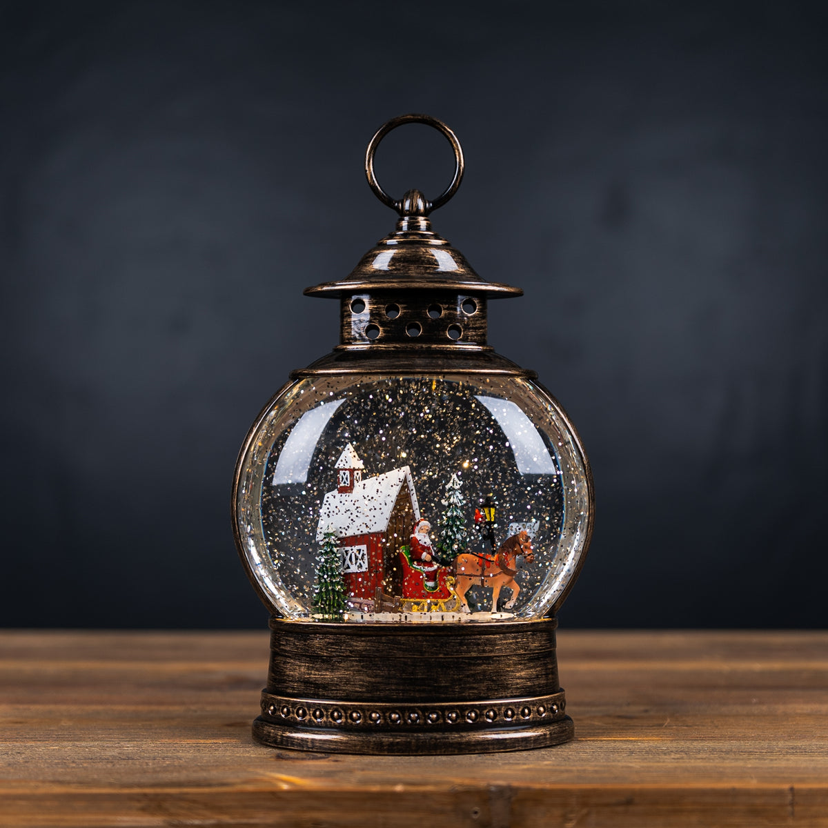 11.5 in Covered Bridge & Sleigh Snow Globe – manufacturer photo 2