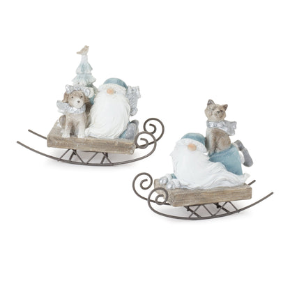 Santa on Sled, 2 Assorted - Melrose International manufacturer product photo