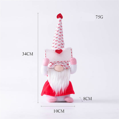 Set of 4 Valentine's Day Gnome Doll Set