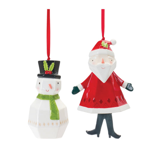Whimsical Santa and Snowman Ornament (Set of 6) – manufacturer product image