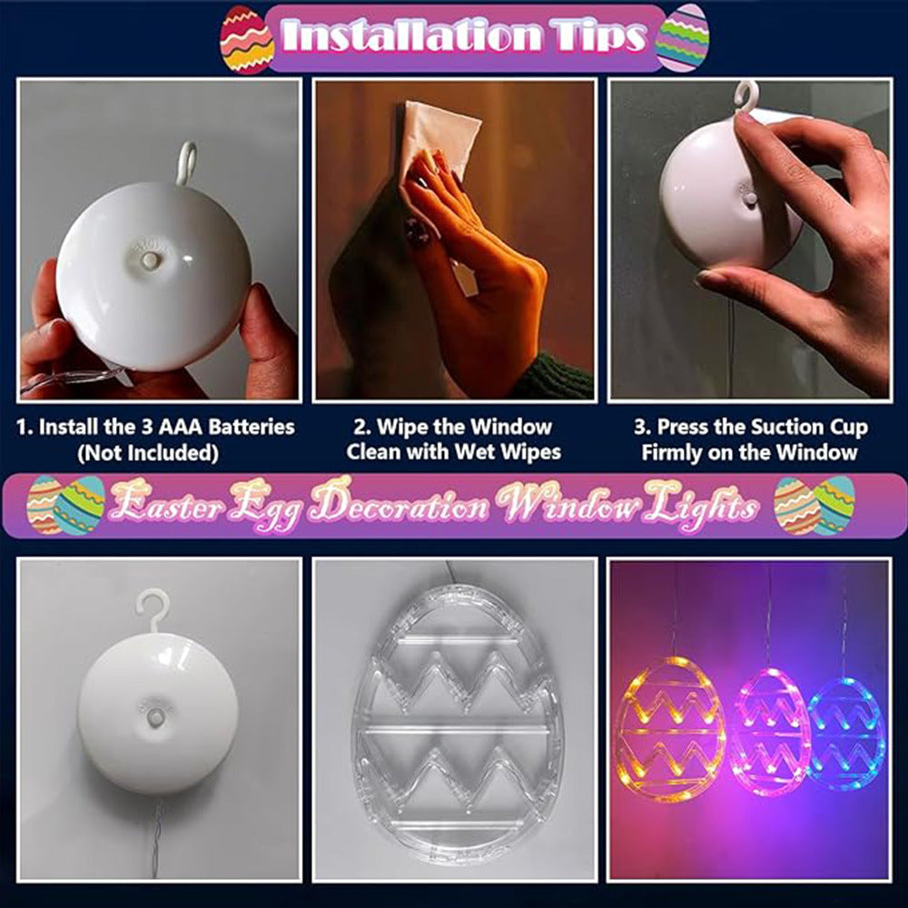 Hanging LED Easter Egg Window Lights – Battery Operated