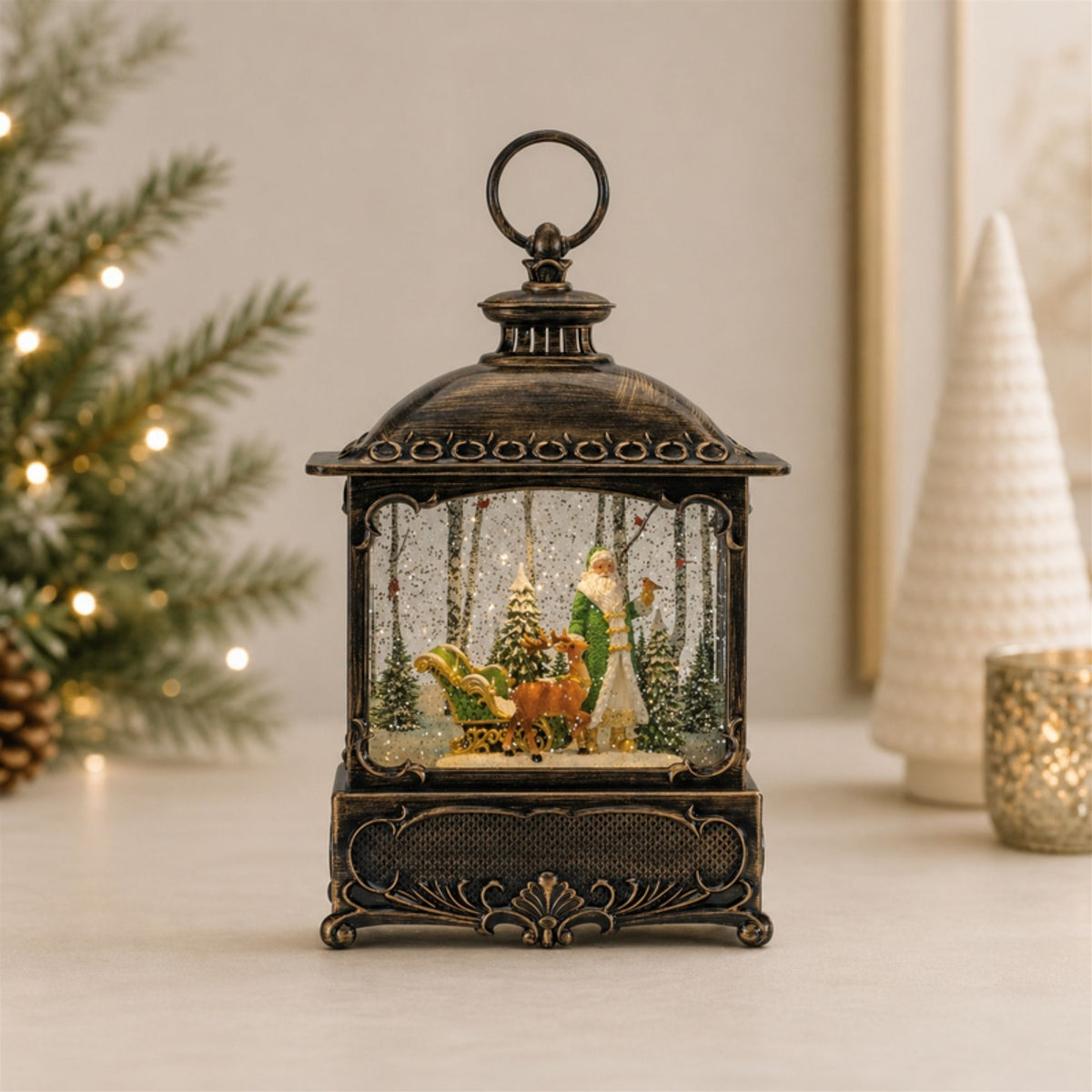 10.5 in LED Santa & Sleigh Snow Globe – manufacturer photo 2
