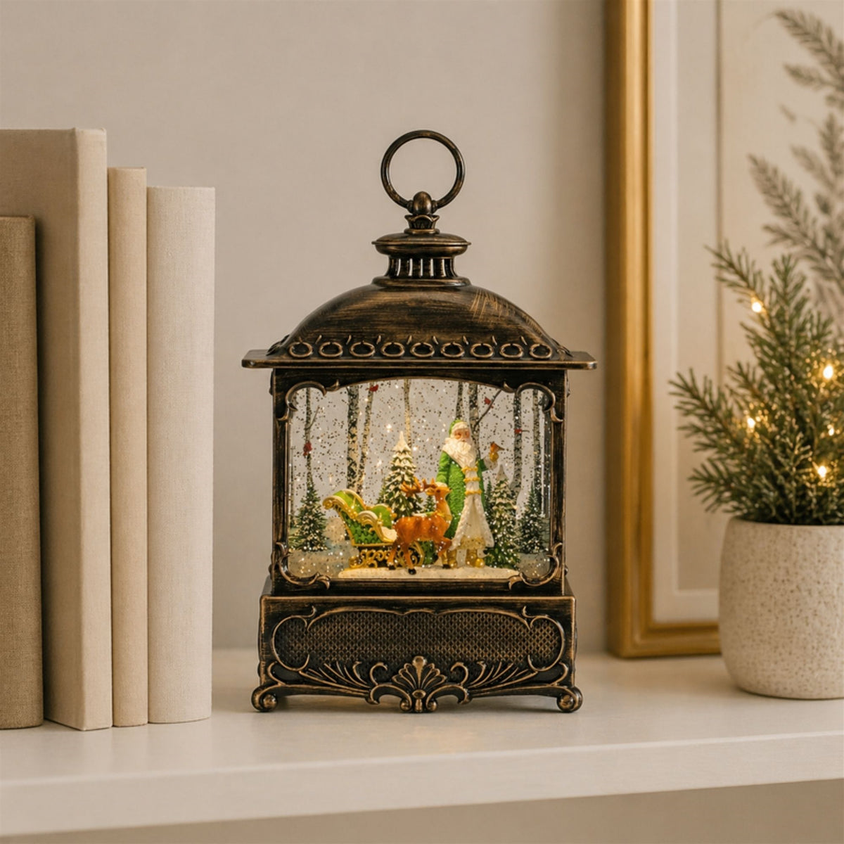 10.5 in LED Santa & Sleigh Snow Globe – manufacturer photo 3