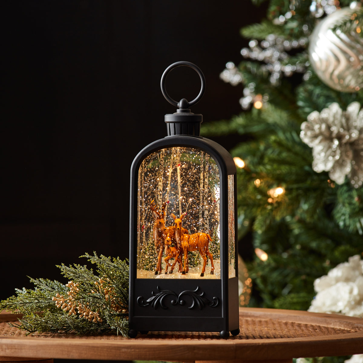 9.5 in LED Deer & Trees Snow Globe – manufacturer photo 2