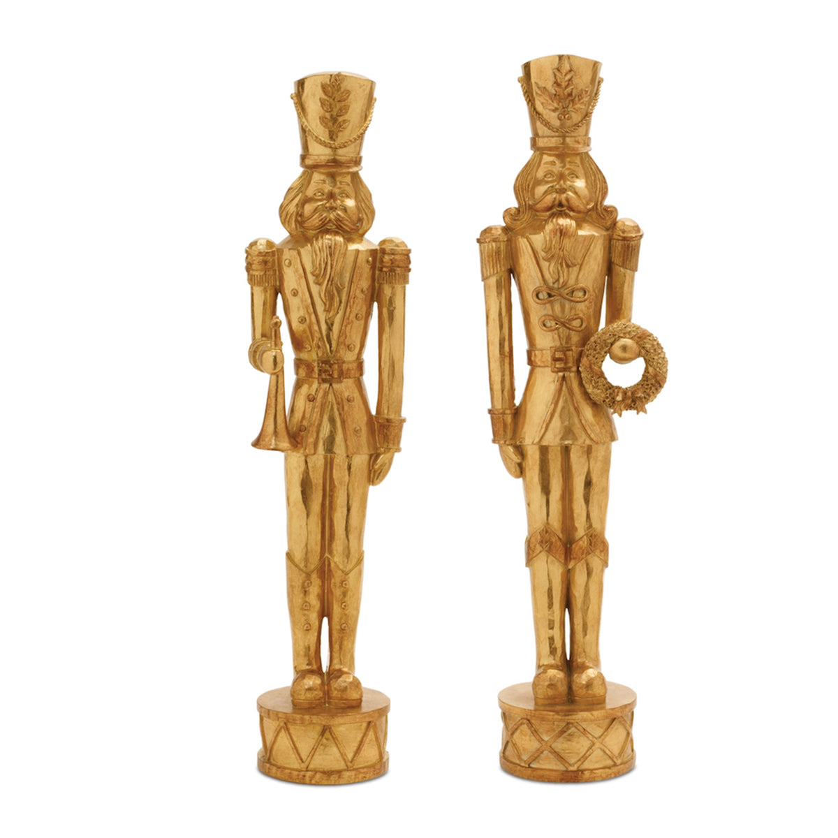 Gold Christmas Nutcracker Statues – Set of 2 – manufacturer product photo