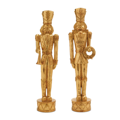 Gold Christmas Nutcracker Statues – Set of 2 – manufacturer product photo