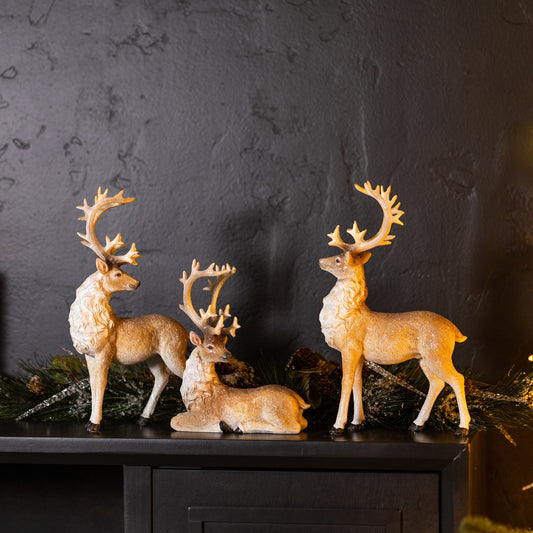 Deer Figurines, 3 Assorted - Melrose International manufacturer photo 2