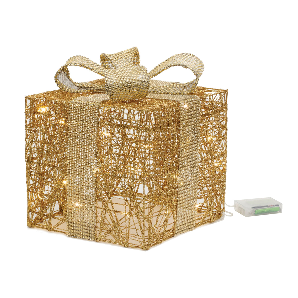 Gold LED Wrapped Christmas Presents – Set of 3 – Melrose manufacturer photo 3
