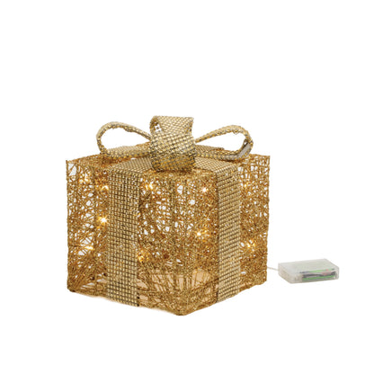 Gold LED Wrapped Christmas Presents – Set of 3 – Melrose manufacturer photo 4